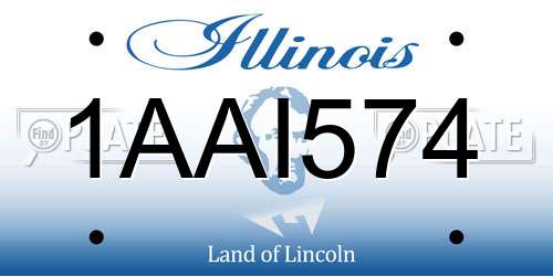 1AAI574 Illinois License Plate