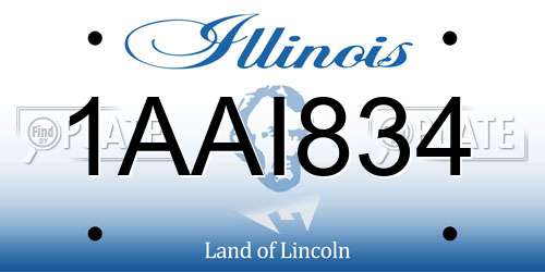 1AAI834 Illinois License Plate