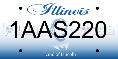 1AAS220 Illinois License Plate