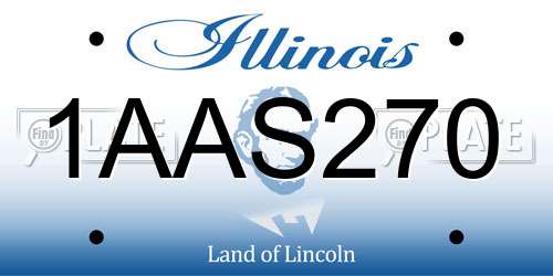 1AAS270 Illinois License Plate