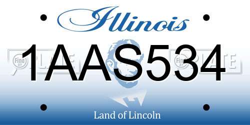 1AAS534 Illinois License Plate