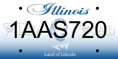 1AAS720 Illinois License Plate