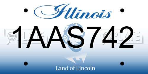 1AAS742 Illinois License Plate