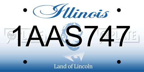 1AAS747 Illinois License Plate