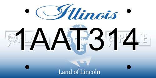 1AAT314 Illinois License Plate