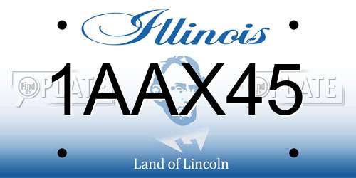 1AAX45 Illinois License Plate