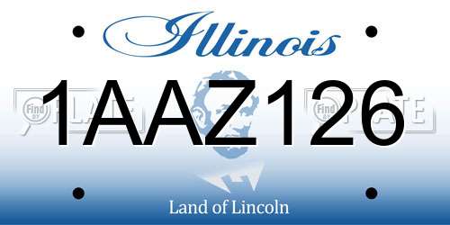 1AAZ126 Illinois License Plate