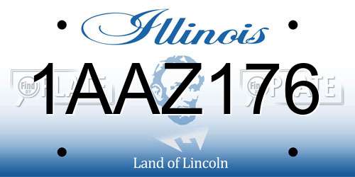 1AAZ176 Illinois License Plate