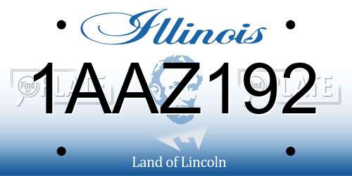 1AAZ192 Illinois License Plate