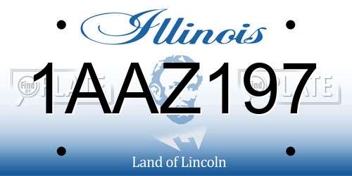 1AAZ197 Illinois License Plate