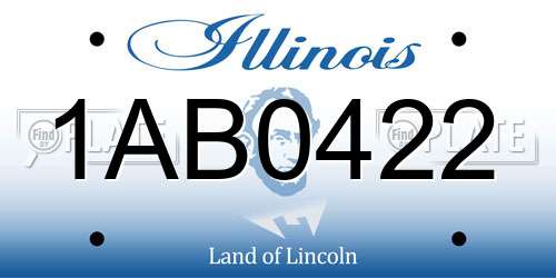 1AB0422 Illinois License Plate