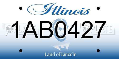 1AB0427 Illinois License Plate