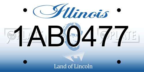 1AB0477 Illinois License Plate