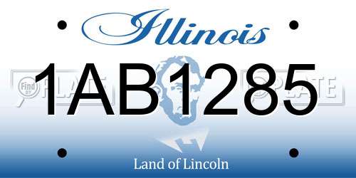 1AB1285 Illinois License Plate