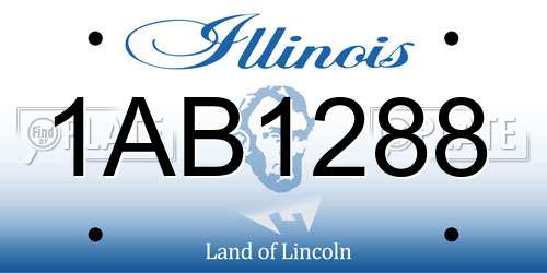 1AB1288 Illinois License Plate