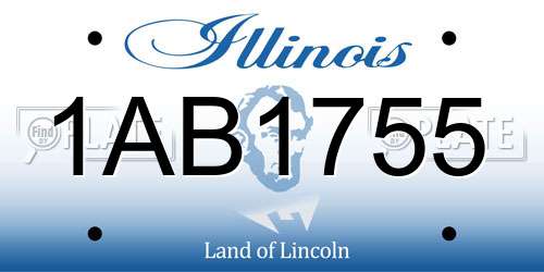 1AB1755 Illinois License Plate