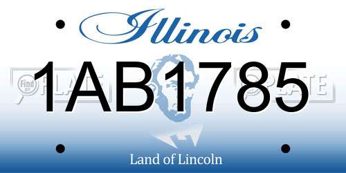 1AB1785 Illinois License Plate