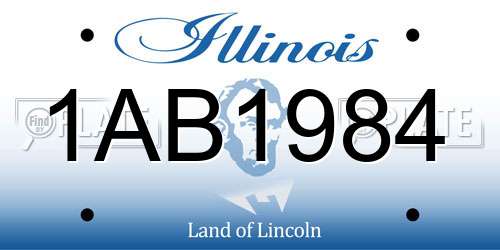 1AB1984 Illinois License Plate