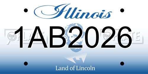 1AB2026 Illinois License Plate