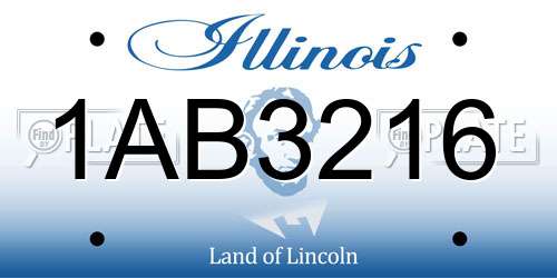 1AB3216 Illinois License Plate