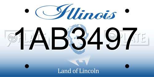 1AB3497 Illinois License Plate
