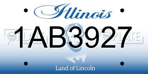 1AB3927 Illinois License Plate