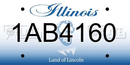 1AB4160 Illinois License Plate