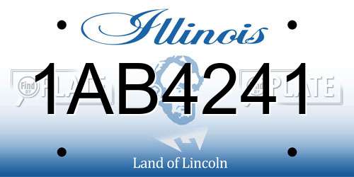 1AB4241 Illinois License Plate
