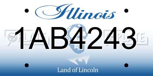 1AB4243 Illinois License Plate