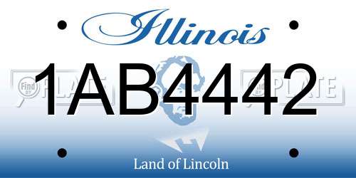 1AB4442 Illinois License Plate