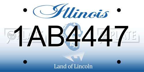 1AB4447 Illinois License Plate
