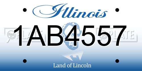 1AB4557 Illinois License Plate