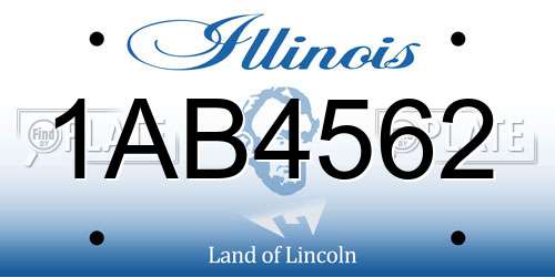 1AB4562 Illinois License Plate