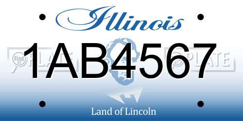 1AB4567 Illinois License Plate