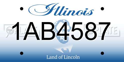 1AB4587 Illinois License Plate