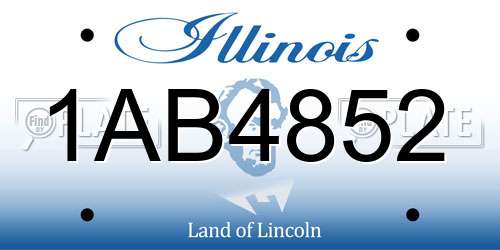 1AB4852 Illinois License Plate