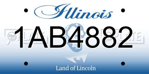 1AB4882 Illinois License Plate