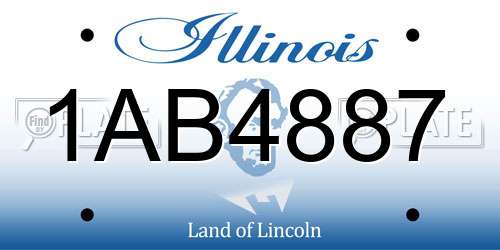 1AB4887 Illinois License Plate