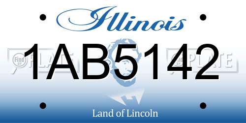 1AB5142 Illinois License Plate