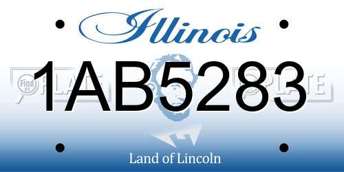 1AB5283 Illinois License Plate