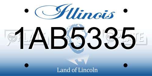 1AB5335 Illinois License Plate