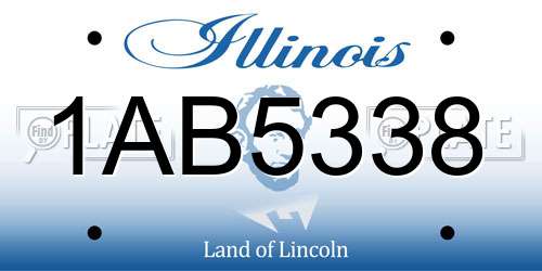 1AB5338 Illinois License Plate