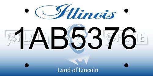1AB5376 Illinois License Plate