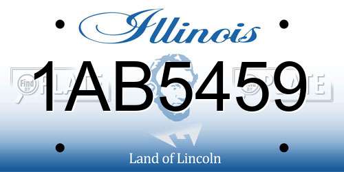 1AB5459 Illinois License Plate