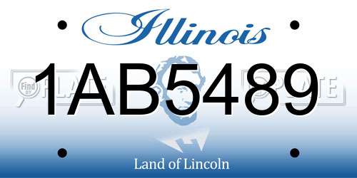 1AB5489 Illinois License Plate