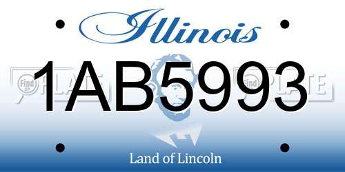 1AB5993 Illinois License Plate