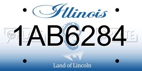 1AB6284 Illinois License Plate
