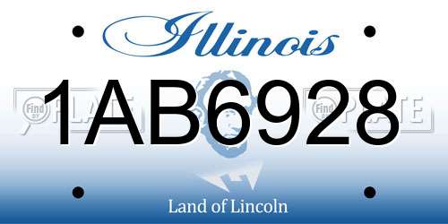 1AB6928 Illinois License Plate