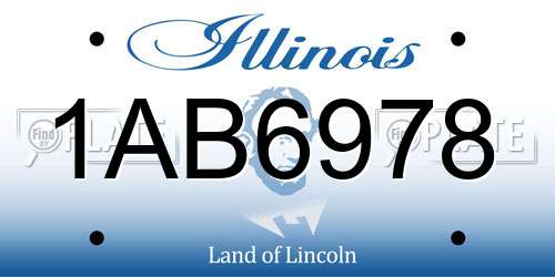 1AB6978 Illinois License Plate