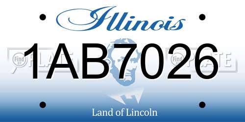 1AB7026 Illinois License Plate